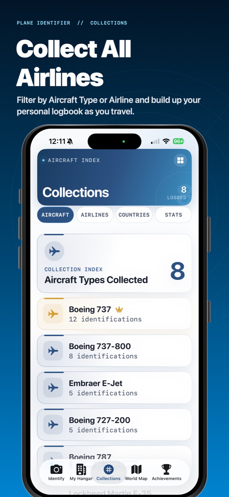 Aircraft collection index